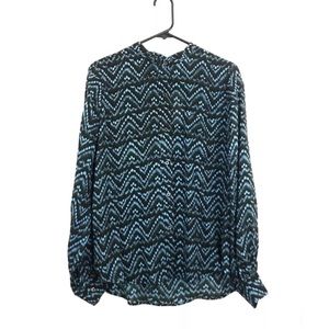 A.L.C. Water Print Button Front Silk Top